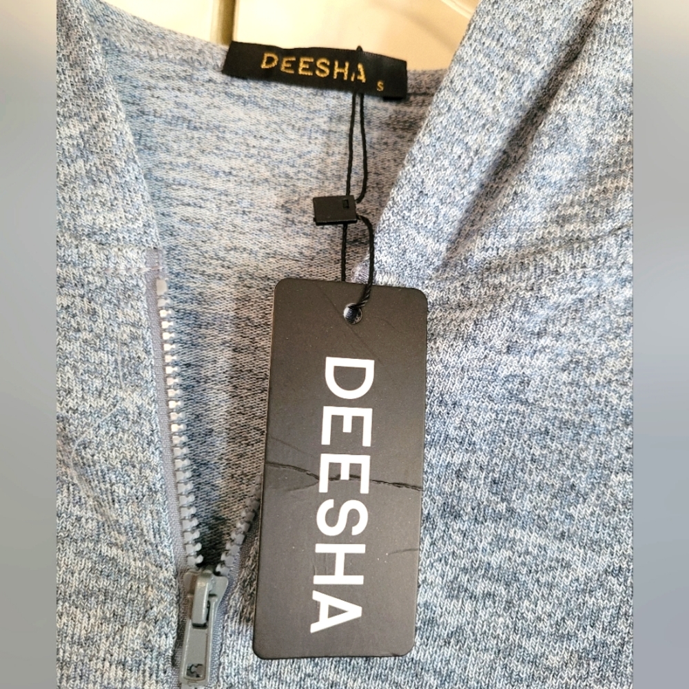 Deesha Full Zip Up Hoodie Long Sleeve Size Small Blue - Picture 2 of 5